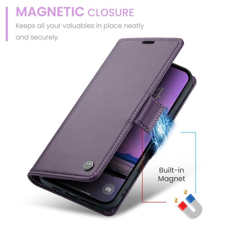 For iPhone 17 Pro Max CaseMe 023 Butterfly Buckle Litchi Texture RFID Anti-theft Leather Phone Case(Purple) - iPhone 17 Pro Max Cases by CaseMe | Online Shopping UK | buy2fix