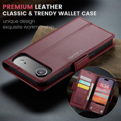 For iPhone 17 Air CaseMe 023 Butterfly Buckle Litchi Texture RFID Anti-theft Leather Phone Case(Red) - iPhone 17 Air Cases by CaseMe | Online Shopping UK | buy2fix