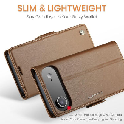 For iPhone 17 Air CaseMe 023 Butterfly Buckle Litchi Texture RFID Anti-theft Leather Phone Case(Brown) - iPhone 17 Air Cases by CaseMe | Online Shopping UK | buy2fix