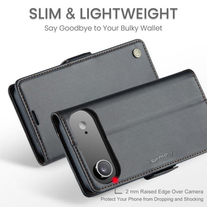 For iPhone Air CaseMe 023 Butterfly Buckle Litchi Texture RFID Anti-theft Leather Phone Case(Black) - iPhone Air Cases by CaseMe | Online Shopping UK | buy2fix
