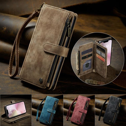 For iPhone 16e CaseMe C30 Card Slots Zipper Wallet Leather Phone Case(Brown) - iPhone 16e Cases by CaseMe | Online Shopping UK | buy2fix