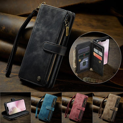 For iPhone 16e CaseMe C30 Card Slots Zipper Wallet Leather Phone Case(Black) - iPhone 16e Cases by CaseMe | Online Shopping UK | buy2fix