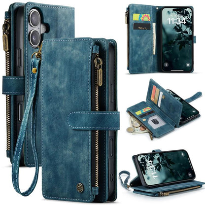 For iPhone 17 CaseMe C30 Card Slots Zipper Wallet Leather Phone Case(Blue) - iPhone 17 Cases by CaseMe | Online Shopping UK | buy2fix