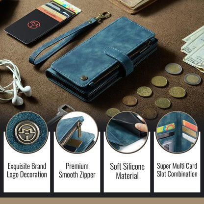 For iPhone 17 CaseMe C30 Card Slots Zipper Wallet Leather Phone Case(Blue) - iPhone 17 Cases by CaseMe | Online Shopping UK | buy2fix