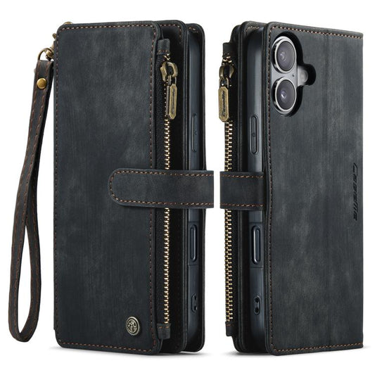 For iPhone 17 CaseMe C30 Card Slots Zipper Wallet Leather Phone Case(Black) - iPhone 17 Cases by CaseMe | Online Shopping UK | buy2fix