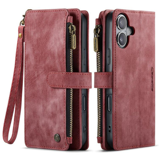 For iPhone 17 CaseMe C30 Card Slots Zipper Wallet Leather Phone Case(Red) - iPhone 17 Cases by CaseMe | Online Shopping UK | buy2fix