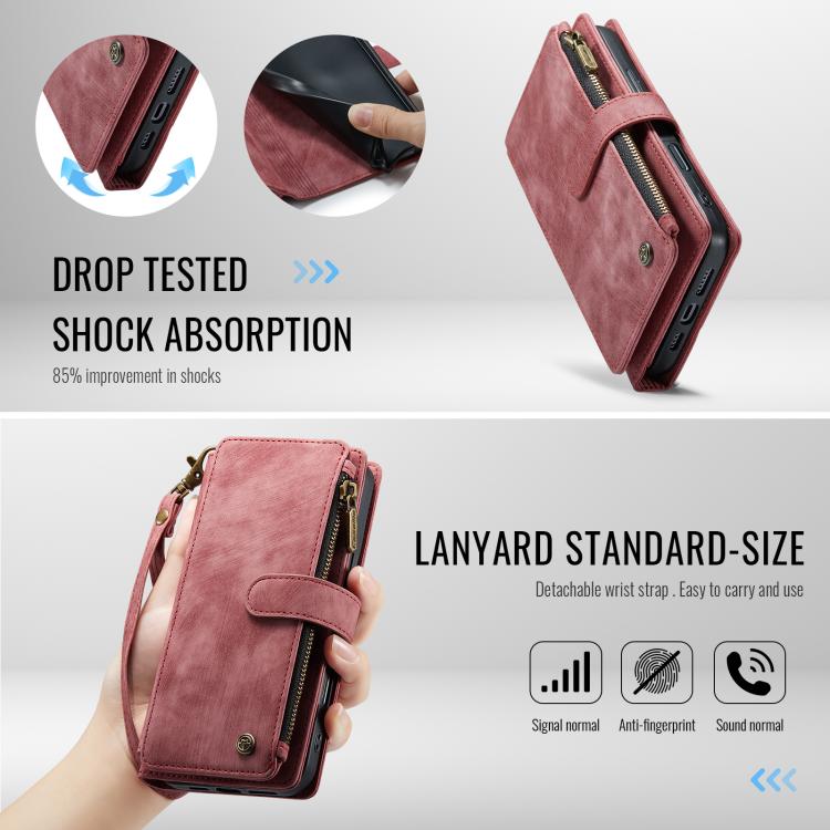 For iPhone 17 CaseMe C30 Card Slots Zipper Wallet Leather Phone Case(Red) - iPhone 17 Cases by CaseMe | Online Shopping UK | buy2fix