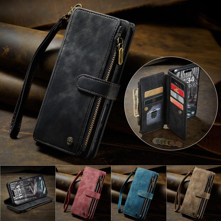 For iPhone 17 Pro CaseMe C30 Card Slots Zipper Wallet Leather Phone Case(Black) - iPhone 17 Pro Cases by CaseMe | Online Shopping UK | buy2fix