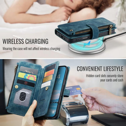 For iPhone Air CaseMe C30 Card Slots Zipper Wallet Leather Phone Case(Blue) - iPhone Air Cases by CaseMe | Online Shopping UK | buy2fix