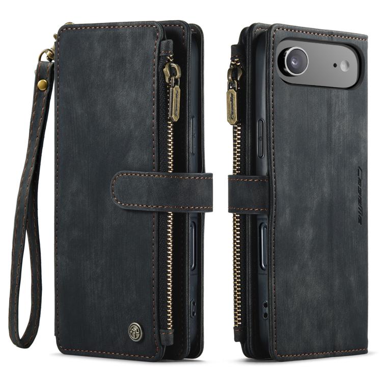 For iPhone Air CaseMe C30 Card Slots Zipper Wallet Leather Phone Case(Black) - iPhone Air Cases by CaseMe | Online Shopping UK | buy2fix