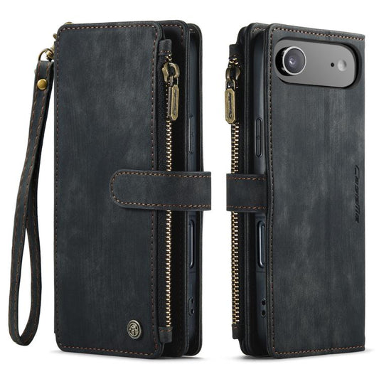 For iPhone Air CaseMe C30 Card Slots Zipper Wallet Leather Phone Case(Black) - iPhone Air Cases by CaseMe | Online Shopping UK | buy2fix