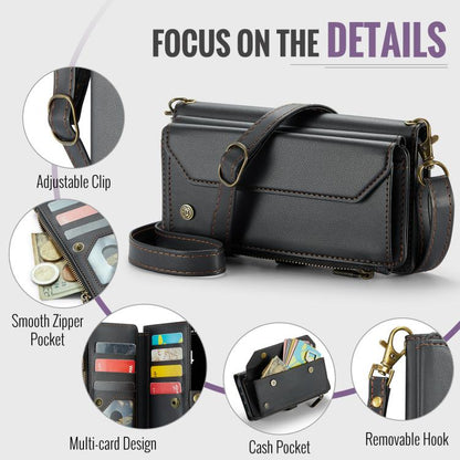For iPhone Air CaseMe C36 Card Slots Zipper Wallet RFID Anti-theft Leather Phone Case(Black) - iPhone Air Cases by CaseMe | Online Shopping UK | buy2fix