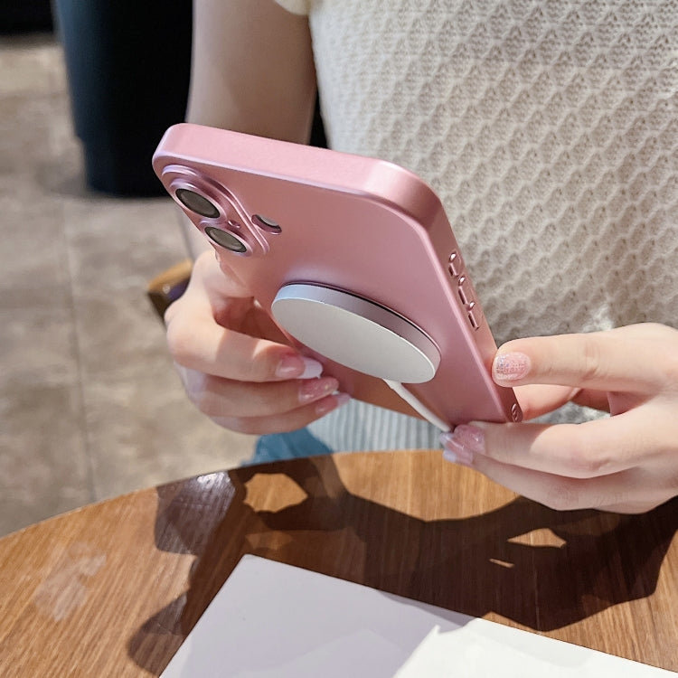 For iPhone 13 Pro Metallic Paint Magsafe Liquid TPU Phone Case(Pink) by buy2fix