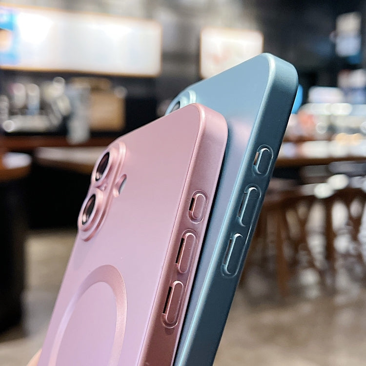 For iPhone 13 Pro Metallic Paint Magsafe Liquid TPU Phone Case(Pink) by buy2fix