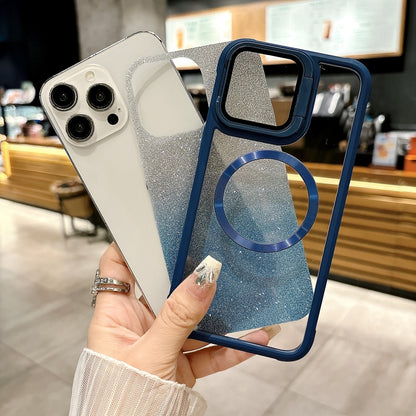 For iPhone 13 CD-grain Gradient Glitter Magsafe Acrylic Hybrid TPU Phone Case(Orange) by buy2fix