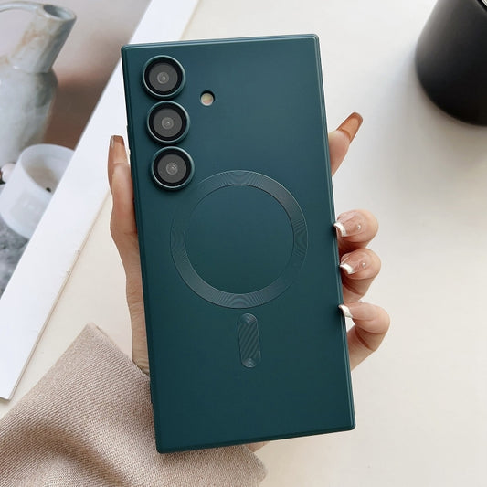 For Samsung Galaxy S25 5G Metallic Paint Magsafe Liquid TPU Phone Case(Green) by buy2fix