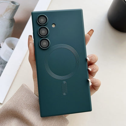 For Samsung Galaxy S25+ 5G Metallic Paint Magsafe Liquid TPU Phone Case(Green) by buy2fix