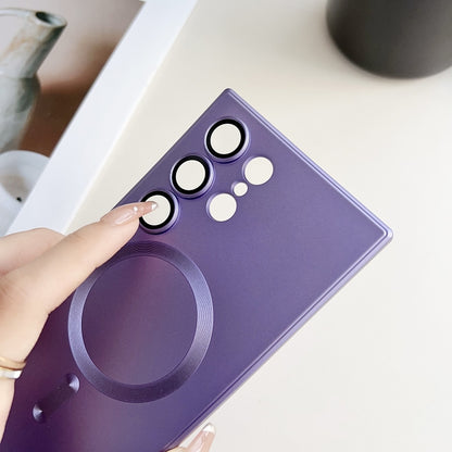 For Samsung Galaxy S25 Ultra 5G Metallic Paint Magsafe Liquid TPU Phone Case(Blue) by buy2fix