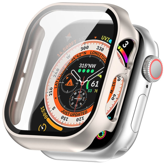 For Apple Watch Series 11 / 10 42mm Tempered Glass Film Integrated PC Watch Case(Starlight)