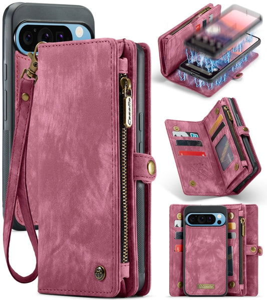 For Google Pixel 9 Pro XL CaseMe 008 Detachable Multifunctional Leather Phone Case(Wine Red) - Google Cases by CaseMe | Online Shopping UK | buy2fix