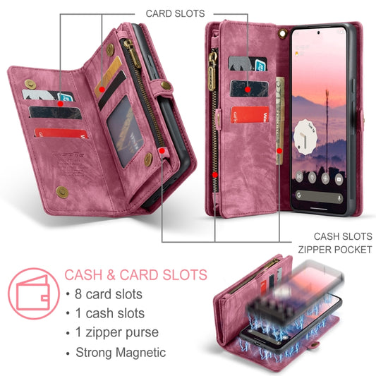For Google Pixel 9 Pro XL CaseMe 008 Detachable Multifunctional Leather Phone Case(Wine Red) - Google Cases by CaseMe | Online Shopping UK | buy2fix