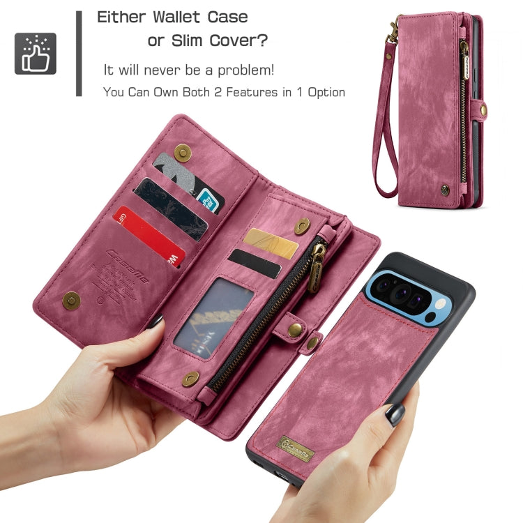 For Google Pixel 9 Pro XL CaseMe 008 Detachable Multifunctional Leather Phone Case(Wine Red) - Google Cases by CaseMe | Online Shopping UK | buy2fix