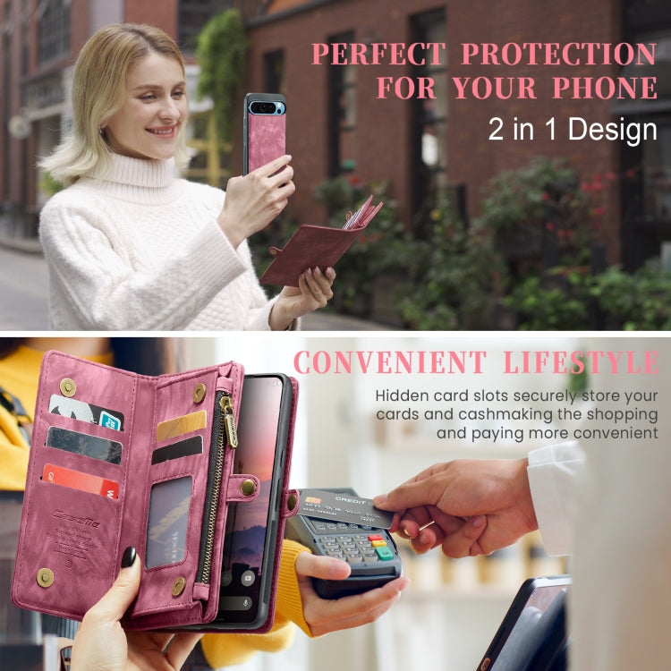 For Google Pixel 9 Pro XL CaseMe 008 Detachable Multifunctional Leather Phone Case(Wine Red) - Google Cases by CaseMe | Online Shopping UK | buy2fix