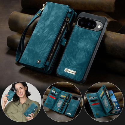 For Google Pixel 10 / 10 Pro CaseMe 008 Detachable Multifunctional Leather Phone Case(Blue) - Google Cases by CaseMe | Online Shopping UK | buy2fix