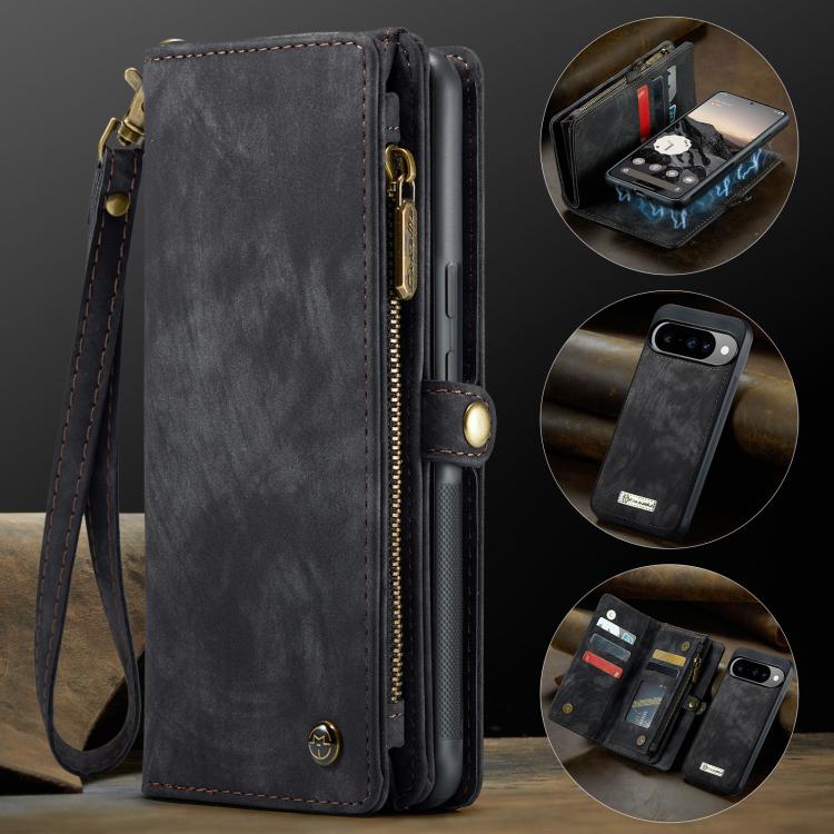 For Google Pixel 10 / 10 Pro CaseMe 008 Detachable Multifunctional Leather Phone Case(Black) - Google Cases by CaseMe | Online Shopping UK | buy2fix