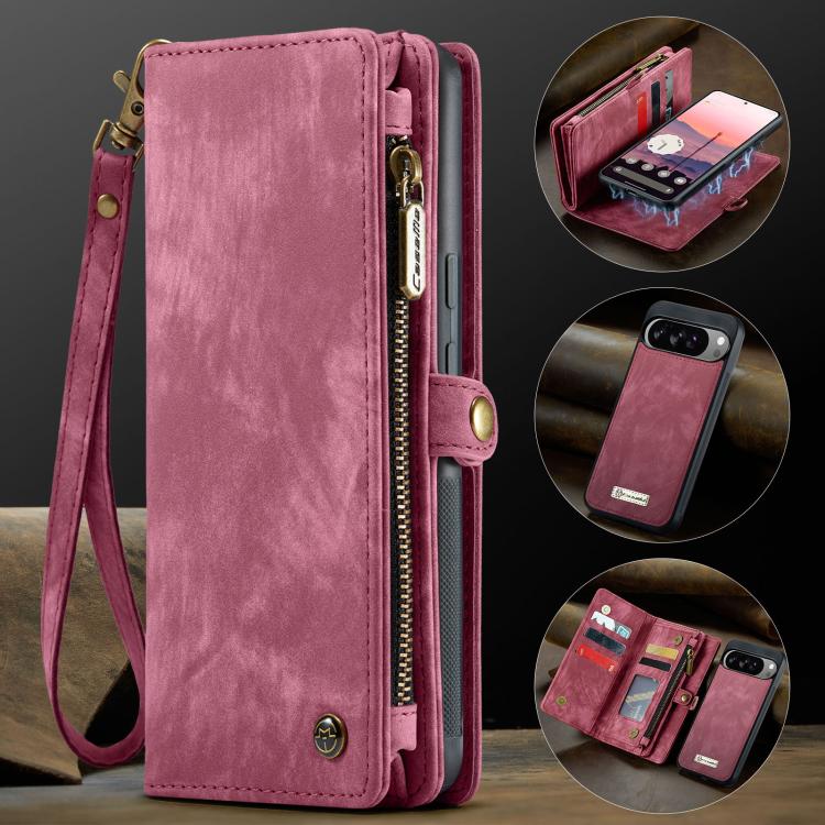 For Google Pixel 10 Pro XL CaseMe 008 Detachable Multifunctional Leather Phone Case(Wine Red) - Google Cases by CaseMe | Online Shopping UK | buy2fix