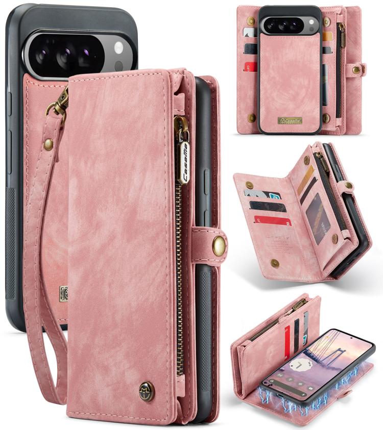 For Google Pixel 10 Pro XL CaseMe 008 Detachable Multifunctional Leather Phone Case(Pink) - Google Cases by CaseMe | Online Shopping UK | buy2fix