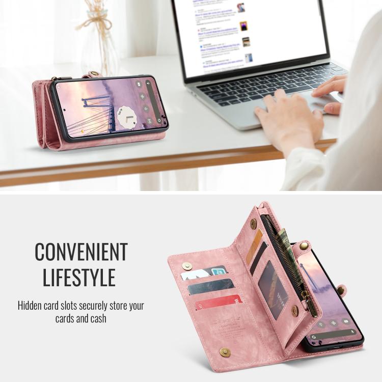 For Google Pixel 10 Pro XL CaseMe 008 Detachable Multifunctional Leather Phone Case(Pink) - Google Cases by CaseMe | Online Shopping UK | buy2fix
