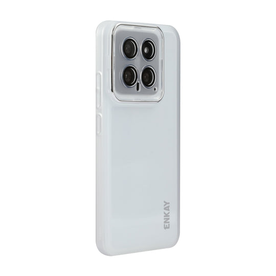 For Xiaomi 14 ENKAY Hat-Prince Translucent Matte TPU Phone Case with Lens Film(White)