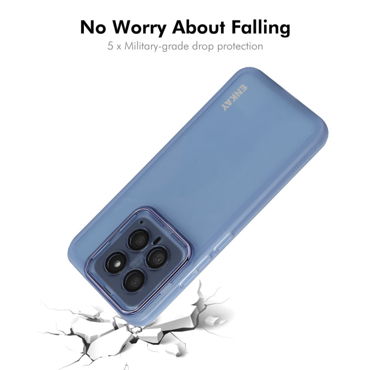 For Xiaomi 14 ENKAY Hat-Prince Translucent Matte TPU Phone Case with Lens Film(White) - Xiaomi Cases by ENKAY | Online Shopping UK | buy2fix