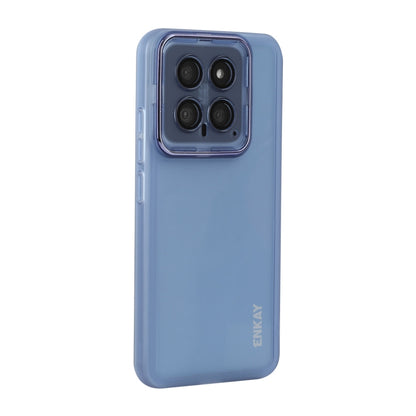 For Xiaomi 14 ENKAY Hat-Prince Translucent Matte TPU Phone Case with Lens Film(Blue) - Xiaomi Cases by ENKAY | Online Shopping UK | buy2fix
