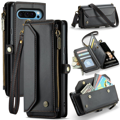 For Google Pixel 9 Pro XL / 10 Pro XL CaseMe C36 Card Slots Zipper Wallet RFID Anti-theft Leather Phone Case(Black) - Google Cases by CaseMe | Online Shopping UK | buy2fix