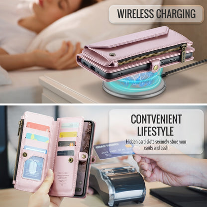 For Google Pixel 9 Pro XL / 10 Pro XL CaseMe C36 Card Slots Zipper Wallet RFID Anti-theft Leather Phone Case(Pink) - Google Cases by CaseMe | Online Shopping UK | buy2fix