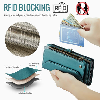 For Google Pixel 9 Pro XL / 10 Pro XL CaseMe C36 Card Slots Zipper Wallet RFID Anti-theft Leather Phone Case(Green) - Google Cases by CaseMe | Online Shopping UK | buy2fix