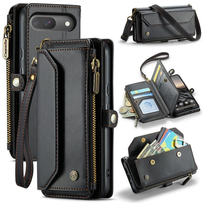 For Google  Pixel 10 / 10 Pro / 9 CaseMe C36 Card Slots Zipper Wallet RFID Anti-theft Leather Phone Case(Black) - Google Cases by CaseMe | Online Shopping UK | buy2fix