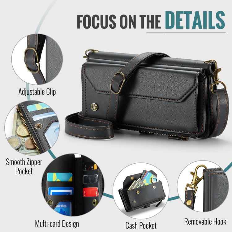 For Google  Pixel 10 / 10 Pro / 9 CaseMe C36 Card Slots Zipper Wallet RFID Anti-theft Leather Phone Case(Black) - Google Cases by CaseMe | Online Shopping UK | buy2fix
