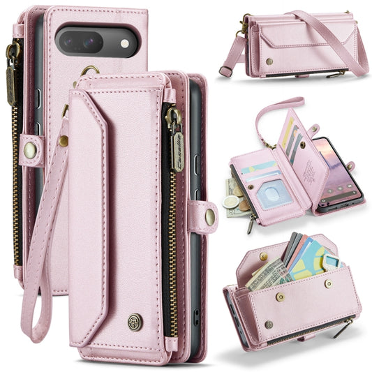 For Google  Pixel 10 / 10 Pro / 9 CaseMe C36 Card Slots Zipper Wallet RFID Anti-theft Leather Phone Case(Pink) - Google Cases by CaseMe | Online Shopping UK | buy2fix