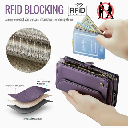 For Google  Pixel 10 / 10 Pro / 9 CaseMe C36 Card Slots Zipper Wallet RFID Anti-theft Leather Phone Case(Purple) - Google Cases by CaseMe | Online Shopping UK | buy2fix