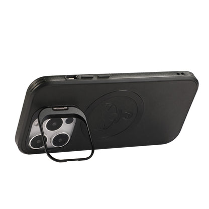 For iPhone 14 Elk Lens Holder Magsafe Shockproof Phone Case(Red) by buy2fix