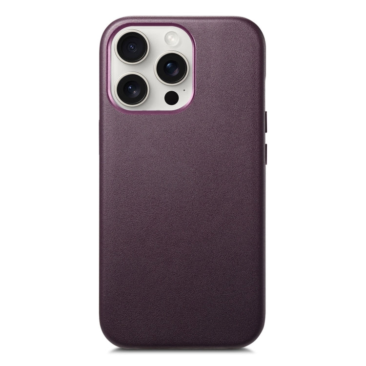 For iPhone 16 Pro Max Electroplated Metal Button MagSafe Phone Case(Purple) by buy2fix