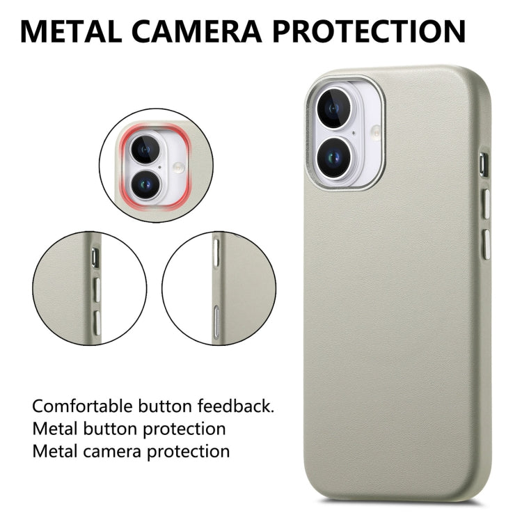 For iPhone 16 Plus Electroplated Metal Button MagSafe Phone Case(White) - iPhone 16 Plus Cases by buy2fix | Online Shopping UK | buy2fix