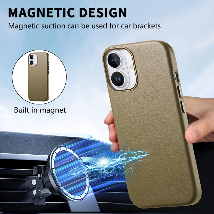 For iPhone 16 Plus Electroplated Metal Button MagSafe Phone Case(Green) - iPhone 16 Plus Cases by buy2fix | Online Shopping UK | buy2fix