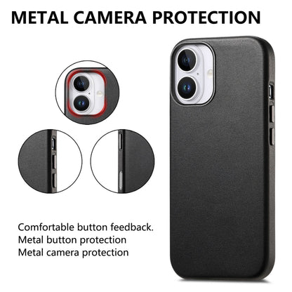 For iPhone 16 Plus Electroplated Metal Button MagSafe Phone Case(Black) - iPhone 16 Plus Cases by buy2fix | Online Shopping UK | buy2fix