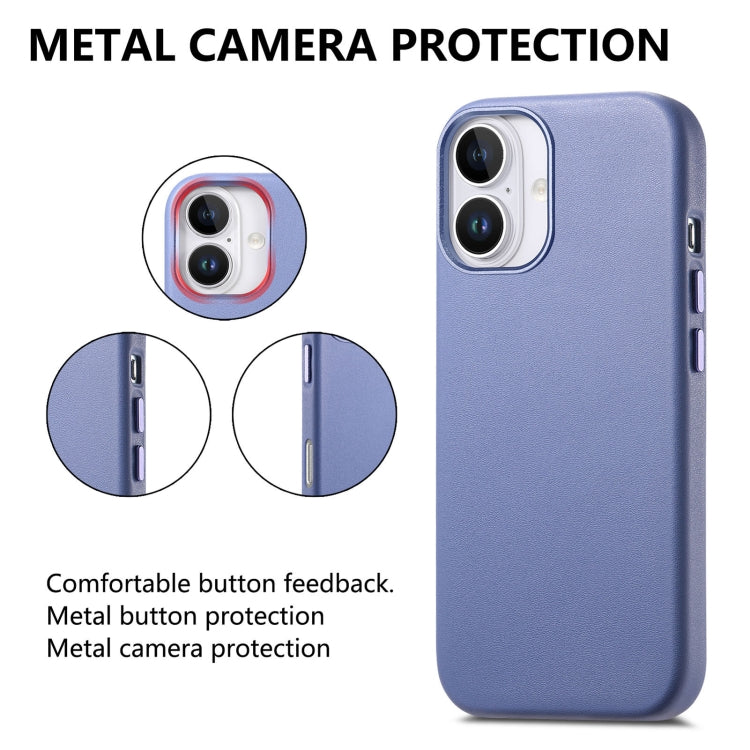 For iPhone 16 Plus Electroplated Metal Button MagSafe Phone Case(Blue) - iPhone 16 Plus Cases by buy2fix | Online Shopping UK | buy2fix