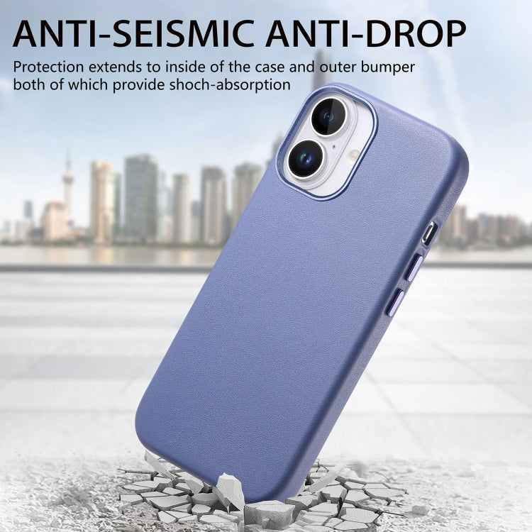 For iPhone 16 Plus Electroplated Metal Button MagSafe Phone Case(Blue) - iPhone 16 Plus Cases by buy2fix | Online Shopping UK | buy2fix