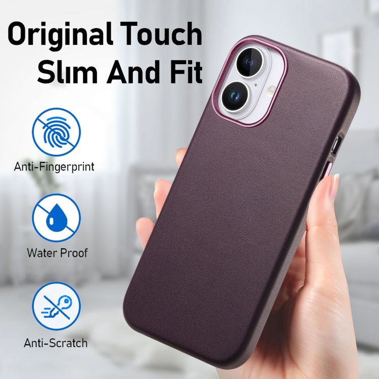 For iPhone 16 Plus Electroplated Metal Button MagSafe Phone Case(Purple) - iPhone 16 Plus Cases by buy2fix | Online Shopping UK | buy2fix